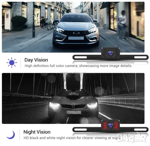 Безжична камера за заден ход, с монитор 4.3 инча, кола, автомобил, широк ъгъл, задно, нощно виждане, снимка 5 - Аксесоари и консумативи - 49397354