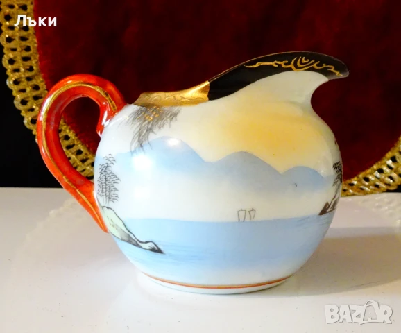 Кана,каничка японски порцелан Sаtsuma,злато. , снимка 3 - Антикварни и старинни предмети - 51239957