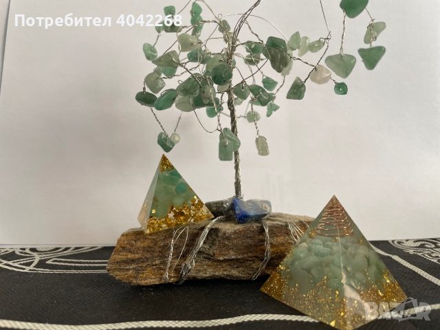 Ръчно изработен Оргонит с дръвче от минерали, снимка 5 - Декорация за дома - 44931830