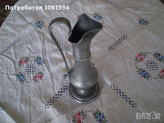 Стара ОЛОВНО КАЛАЕНА КАНА, снимка 3 - Колекции - 34520143