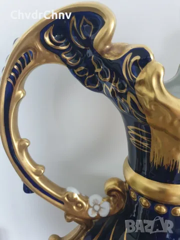 Royal Dux Bohemia 63см-5кг/Роял Дюкс Бохемия голяма стара порцеланова ваза с дръжки, снимка 9 - Вази - 55970197