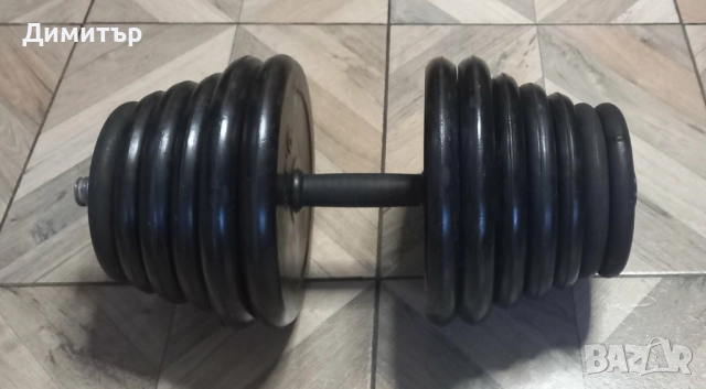 Дъмбели гумирани + гумена стелка, снимка 2 - Фитнес уреди - 52007528
