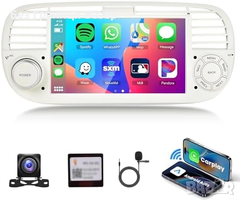 Ново CarPlay Android Auto Радио за Fiat 500 с Камера и GPS Навигация