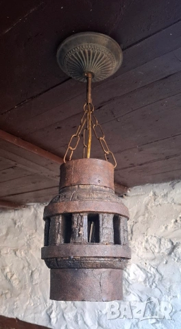 Висяща Лампа от Автентична Главина на Каруца
