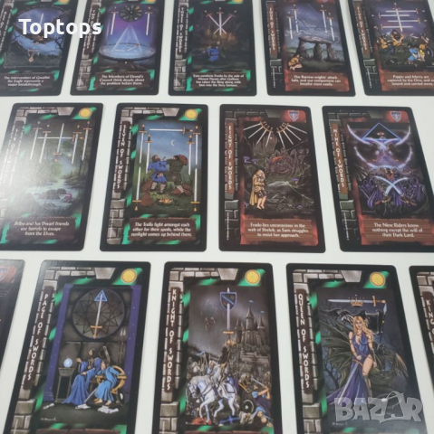 Таро карти: Lord of the Rings Tarot, 7x12 см с хартиена книжка, снимка 14 - Карти за игра - 36310572