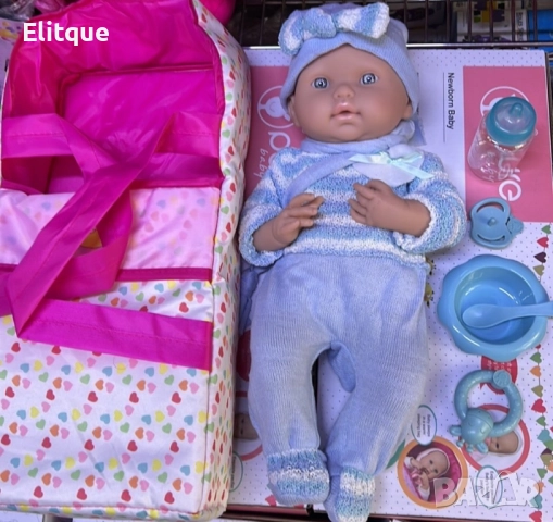 Кукла бебе с пълен комплект – Шише, пижама, легълце и аксесоари - 42 см - НА БЪЛГАРСКИ, снимка 4 - Кукли - 52559831