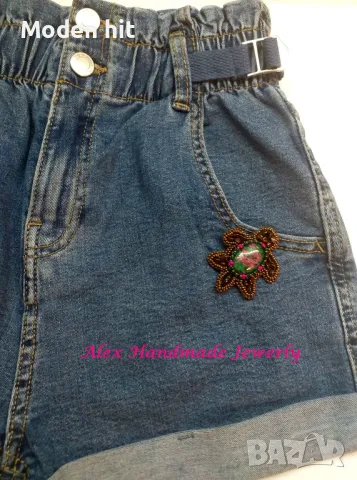 Брошка - аксесоар "Костенурка" с "Божи камък" /рубин във фуксит/. Ръчна изработка., снимка 3 - Други - 47636496