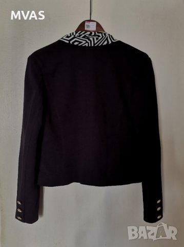 Ново официално черно дамско сако М размер черно дамско сако с шал яка, снимка 2 - Сака - 42381257