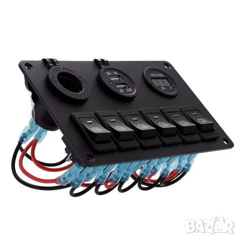 6-канален превключвателен панел с LED подсветка 12V/24V, снимка 1