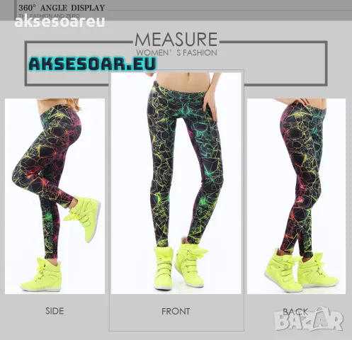 Дамски нов висококачествен шарен цветен печатан клин Нова мода за жени и момичета 3D Печатни цветни , снимка 10 - Клинове - 50418891