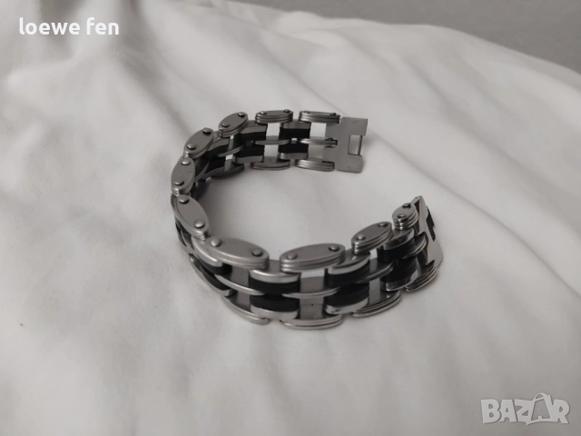 Мъжка гривна неръждаема стомана и силикон !, снимка 5 - Гривни - 52862492