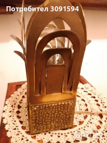 Сувенирна нощна лампа "Kamelyok" от епохата на далечните седемдесет години СССР месинг , снимка 4 - Други ценни предмети - 41681358