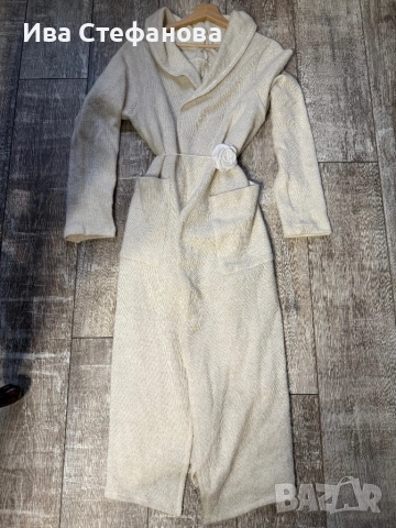 Разкошна бяла екрю дълга елеганта памук памучна жилетка универсален one size размер, снимка 4 - Жилетки - 52584221