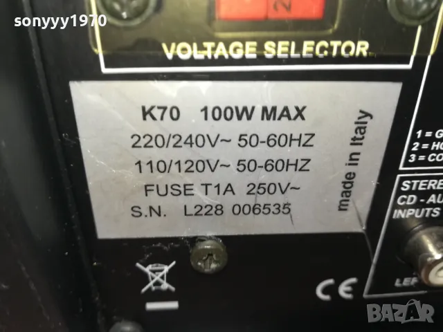 DB K70 ACTIVE SPEAKER-220V MADE IN ITALY-ВНОС SWISS 0801251539, снимка 10 - Тонколони - 48601154