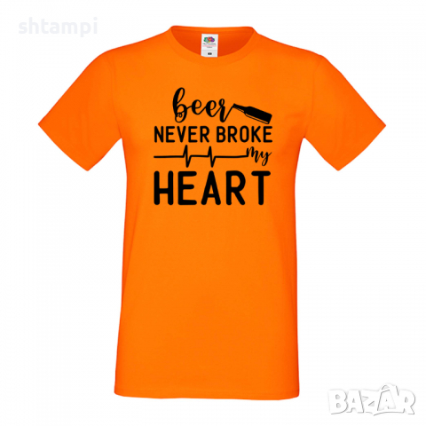Мъжка тениска, Beer Never Broke My Heart,Бира,Бирфест,Beerfest,Подарък,Изненада,Рожден Ден, снимка 7 - Тениски - 36376815