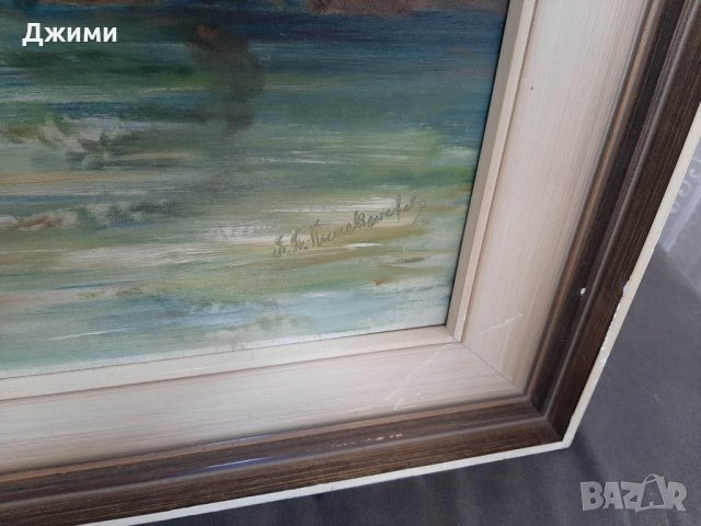 голяма красива маслена картина, снимка 6 - Антикварни и старинни предмети - 40635464