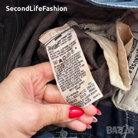 Дамски дънки Levi's 511 с ниска талия, тъмносиньо, избелели, накъсани,размер W29 L32, снимка 4 - Дънки - 52574627