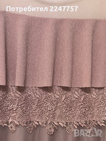 Официална дълга рокля пепел от рози размер L, снимка 4 - Рокли - 44665621