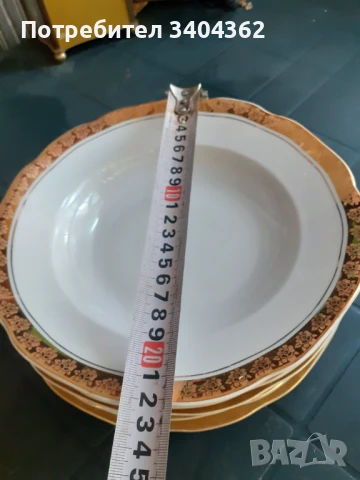 Български порцелан Китка Нови Пазар големи чинии 6 бр позлат, снимка 7 - Антикварни и старинни предмети - 51054881
