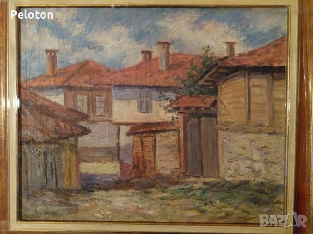 Картина "Пейзаж с къщи "