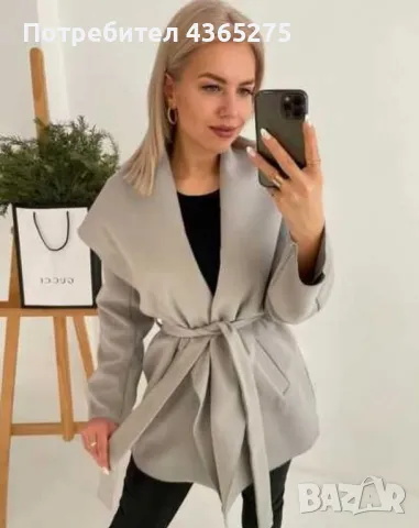 Елегантно преходно палтенце с коланче и джобове ❤️34лв ‼️, снимка 2 - Палта, манта - 49628456