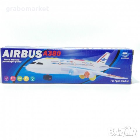 Детски самолет - светещ и музикален Airbus A380, снимка 1