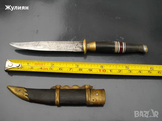 СТАР БАЛКАНСКИ НОЖ НОЖЧЕ ЧИРЕНИ И КАНИЯ БИВОЛСКИ РОГ , снимка 7 - Антикварни и старинни предмети - 50403684