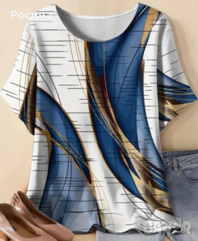 Дамска блуза с къс ръкав размер 2ХЛ нова 