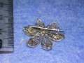 СТАРА ФЛОРАЛНА ФИЛИГРАННА СРЕБЪРНА БРОШКА ЦВЕТЕ СРЕБРО 925 ФИНА РЪЧНА МАЙСТОРСКА ИЗРАБОТКА 43305, снимка 10