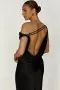 Черна сатенена рокля MESHKI- Maxi Dress с етикет, снимка 4