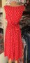 Червена рокля на бели точици от много еластично трико зя гръдна обиколка от 102см до 126см, снимка 4