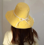 Красива дамска шапка с панделка в модерни нежни цветове, снимка 1