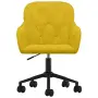 vidaXL Въртящ се офис стол, жълт, кадифе, снимка 3
