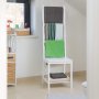 Бамбуков стол за баня Relaxdays,Поставка/закачалка за дрехи и хавлии, ВxШxД: 133 x 40 x 42 см, бял