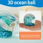 3Д Кристално преспапие, ръчно издухан син океански декор, снимка 6