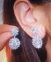 Искрящи Висящи циркониеви обеци, елегантен луксозен стил , снимка 1
