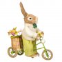 Великденска декорация, Заек с велосипед, 42 см, Многоцветна, снимка 1 - Декорация за дома - 39920216