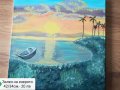 картина "Залез на езерото", снимка 1 - Картини - 41312502