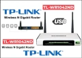 Гигабитов Рутер TP-Link TL-WR1042ND с USB, снимка 1