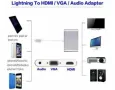 Lightning към HDMI VGA AV адаптер, 3 в 1 алуминиев, HDMI VGA AV адаптер за iPhone към телевизор, снимка 3