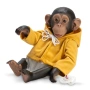 Бебе-маймунка Лола, с палто в цвят горчица, 32 см 0608060, снимка 1
