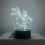 Холограмна 3D LED лампа Летящ Дракон,RGB Седемцветен Интелигентен Контрол,USB, снимка 3