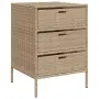 vidaXL Градински шкаф за съхранение бежов 55x59x80 см полиратан, снимка 1