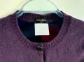 CHANEL Лилав вълнен пуловер с кашмир и мохер, размер S, с кристали, снимка 4