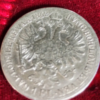 Две сребърни монети - голяма рядкост. Флориан, австрийски I едната - 1859, другата от 1862., снимка 1 - Колекции - 44928969