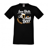 Мъжка тениска Save Water Drink Beer 4,Бира,Бирфест,Beerfest,Подарък,Изненада,Рожден Ден, снимка 9 - Тениски - 36387452