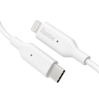 Кабел за зареждане и данни HAMA, USB-C - Type-C Lightning, 1м, бял 201598, снимка 2 - Аксесоари за Apple - 41363967