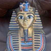Уникална масивна ръчно рисувана статуетка-Тутанкамон(4кг), снимка 2 - Антикварни и старинни предмети - 39159893