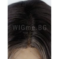 Дълга тъмнокестенява омбре перука на светли кичури Флоренс, снимка 6 - Аксесоари за коса - 34600434