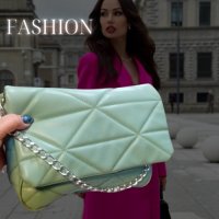 Луксозна дамска чанта с метална дръжка за рамо тип синджир - различни цветове, снимка 2 - Чанти - 44351472